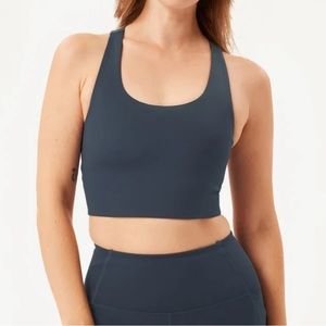 Girlfriend Collective Midnight Paloma Racerback Bra in Midnight